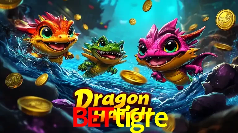 Arte promocional do jogo Dragon Hatch com três adoráveis dragões bebês nadando entre moedas de ouro, um dos slots mais divertidos para jogar no cassino bettigre.