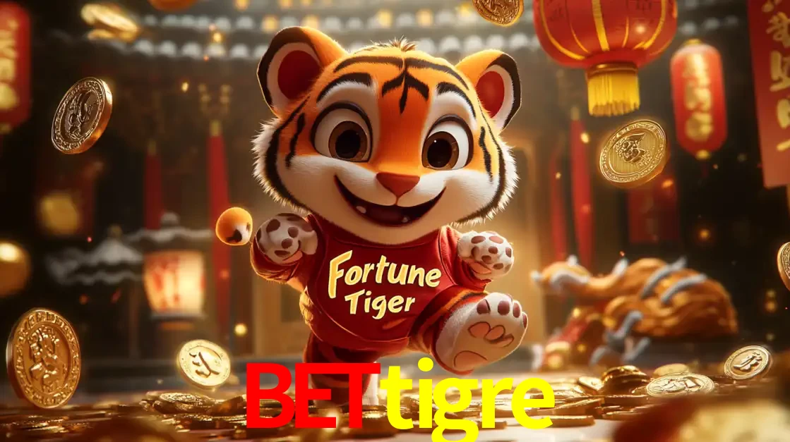 O alegre personagem do Fortune Tiger correndo sobre um caminho de moedas de ouro, simbolizando os grandes prêmios e a diversão do popular jogo de slot do bettigre.